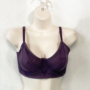 Adore Me Gray Intimates Demi Bra‎ Womens 34DDD Purple